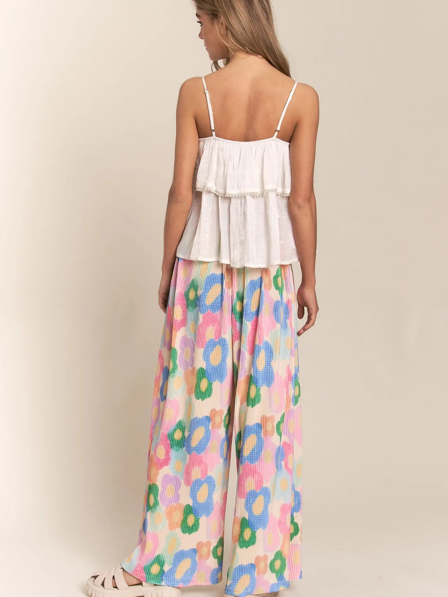 Spaghetti Strap Tiered Ruffled Top