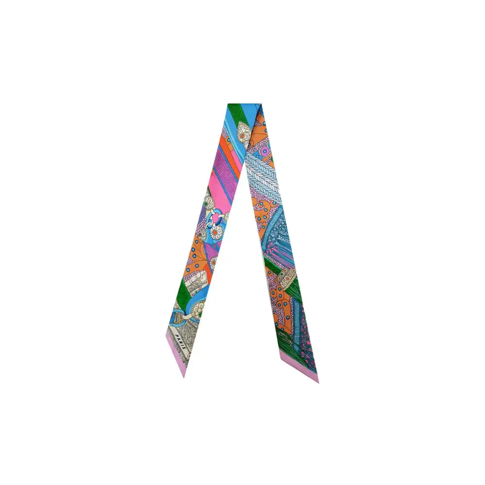 Scarf Necklace ~ Multi Color Pattern -Cross