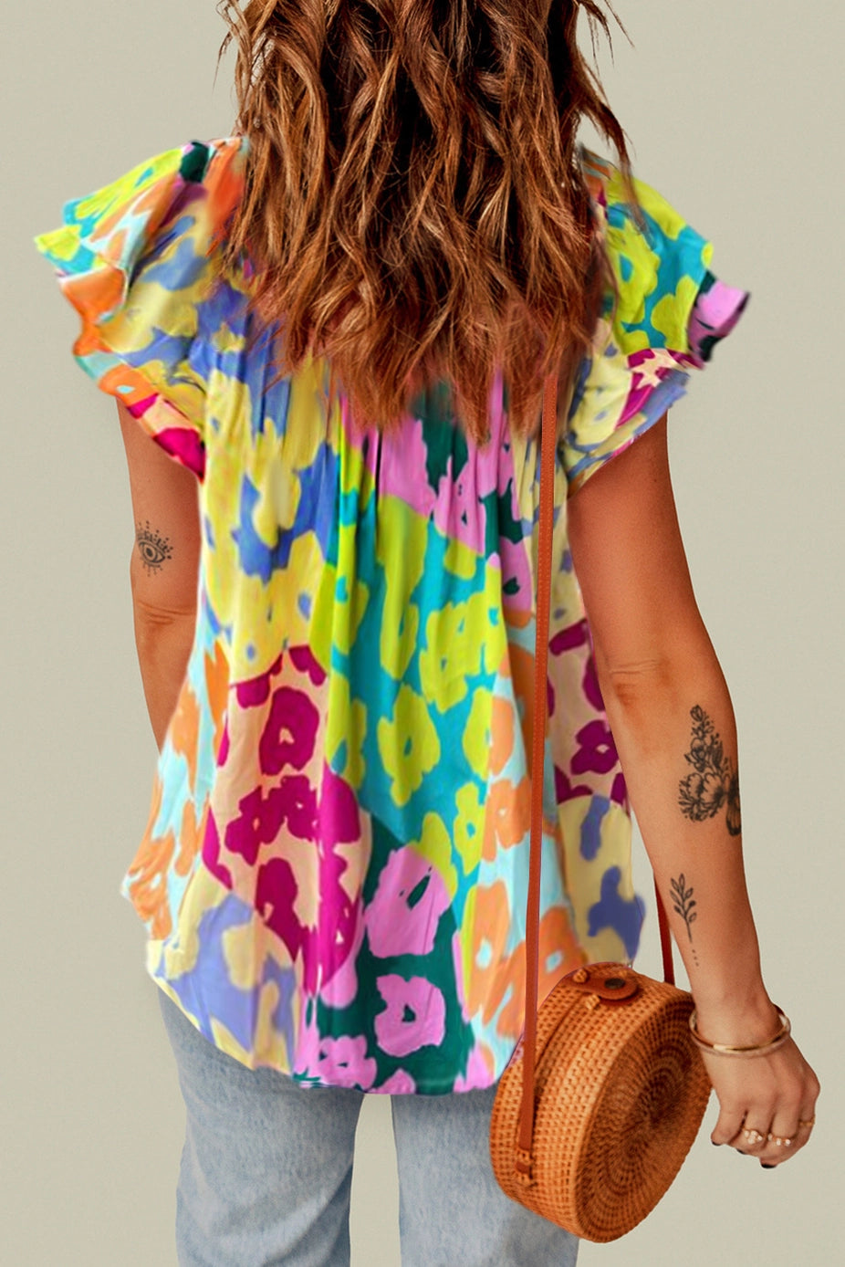 Paisley Flutter Sleeve Blouse