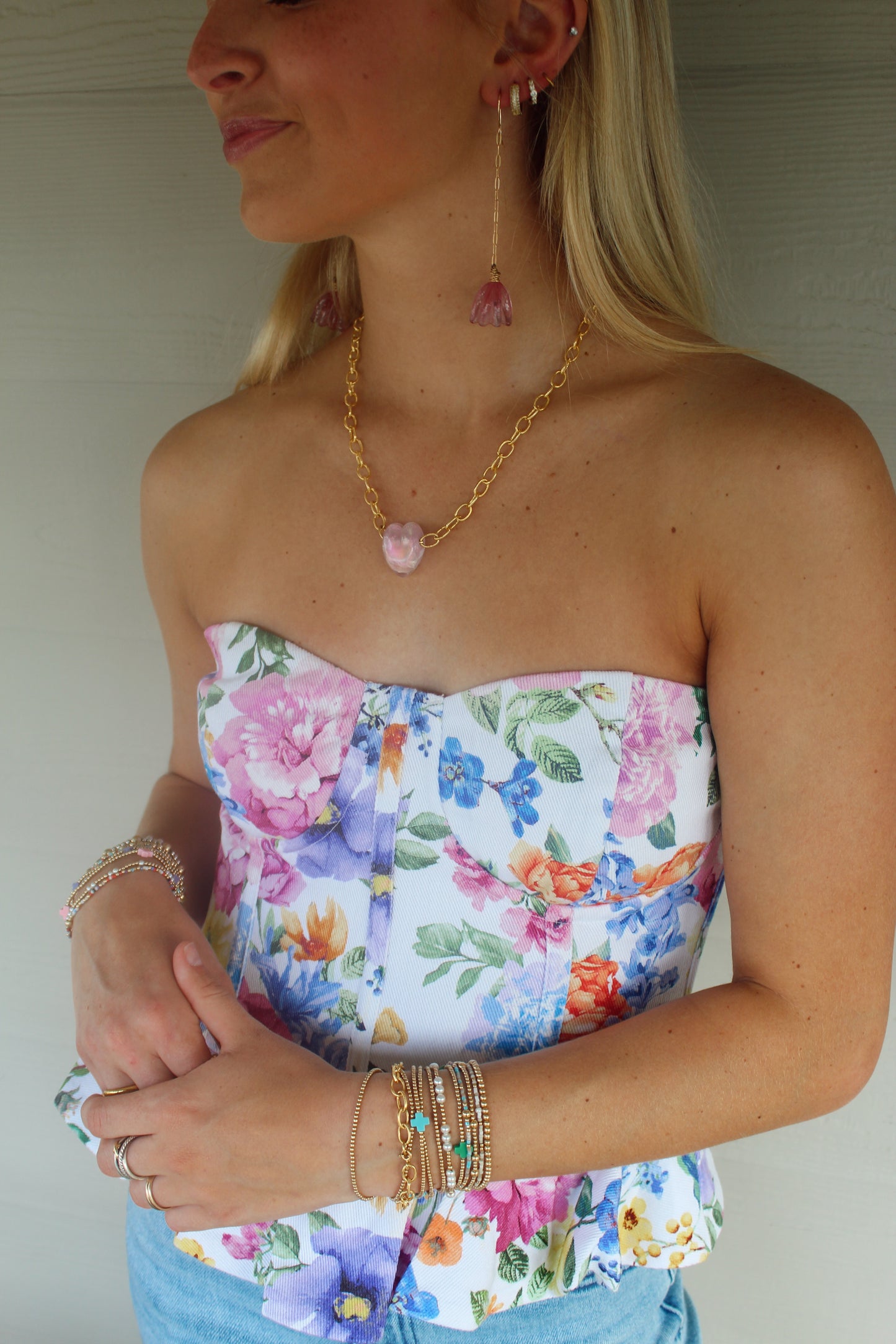 Aria Floral Denim Top