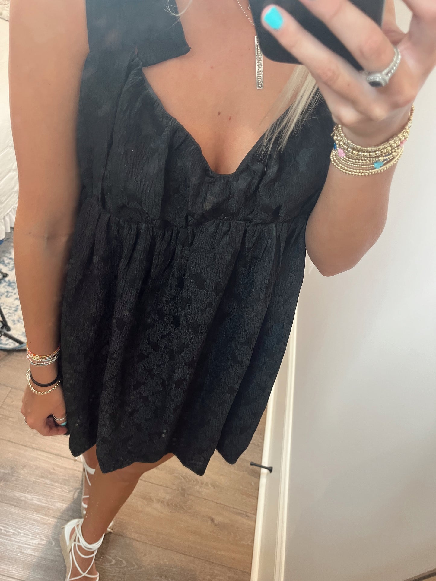 Marlee Babydoll Ruched Bubble Hem Dress