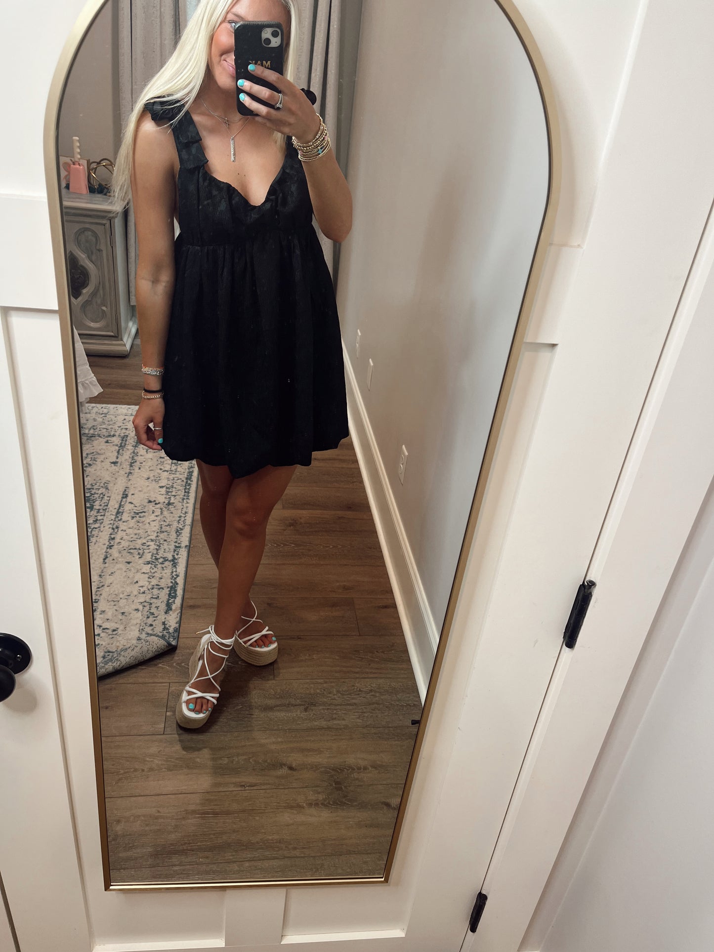 Marlee Babydoll Ruched Bubble Hem Dress