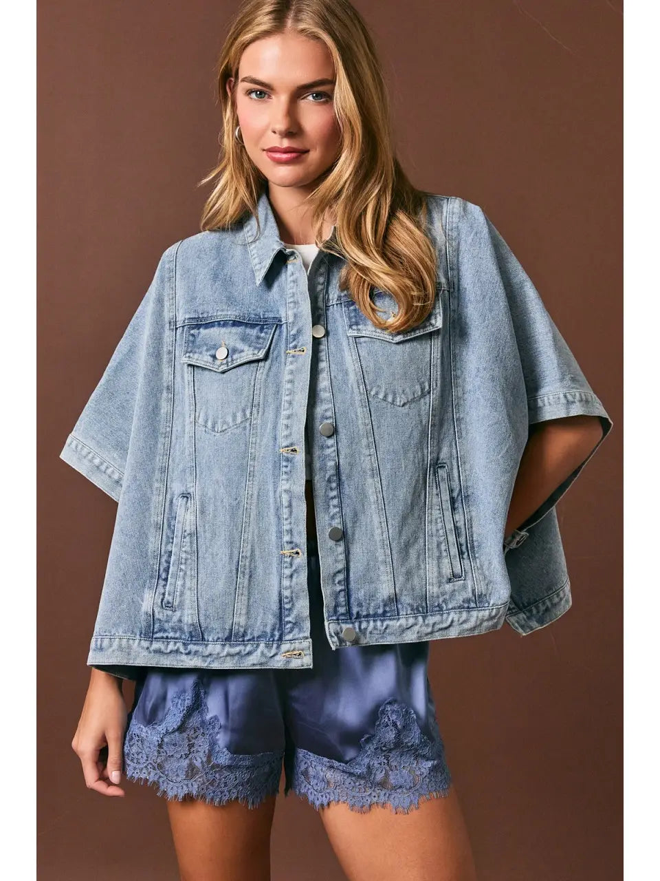 Denim Cape Jacket