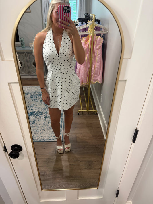 Caroline Polka Dot Halter Dress