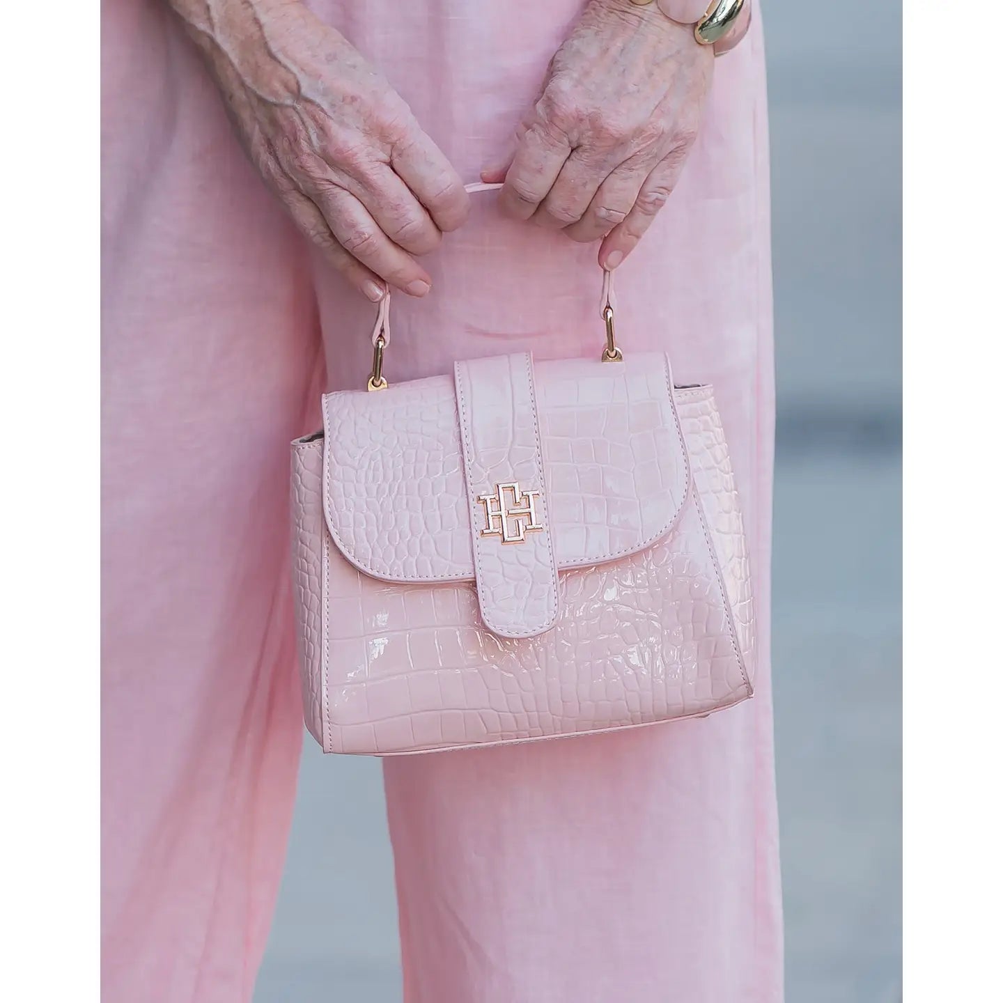 Tucker Handbag Blush Patent - Caroline Hill