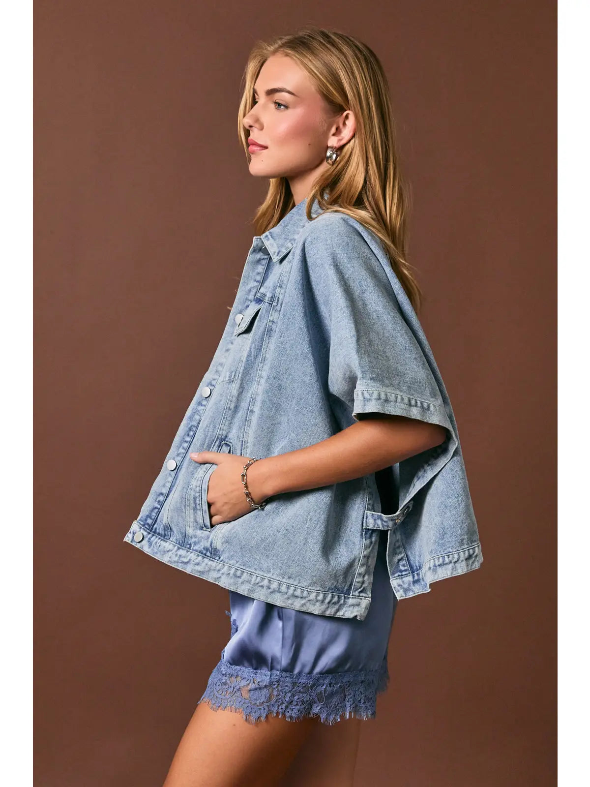 Denim Cape Jacket