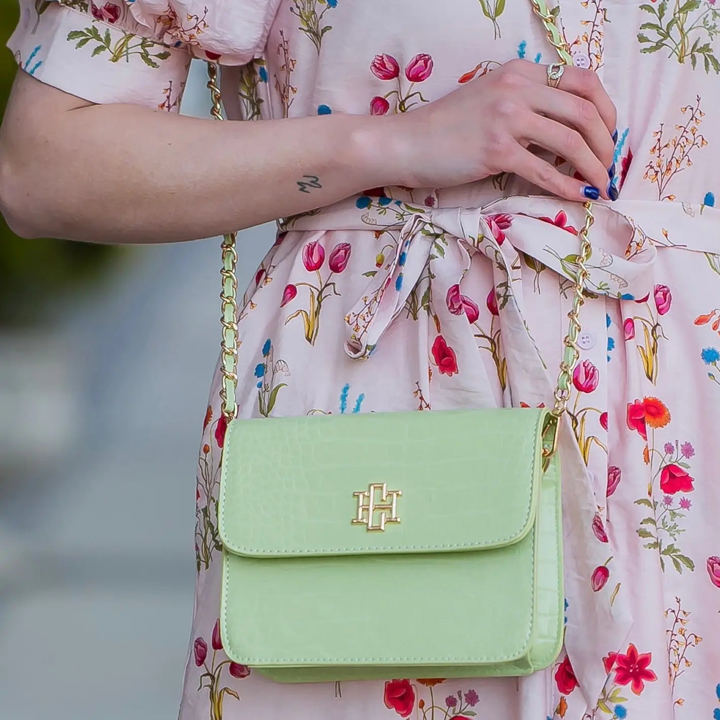 Evelyn Crossbody Lime - Caroline Hill