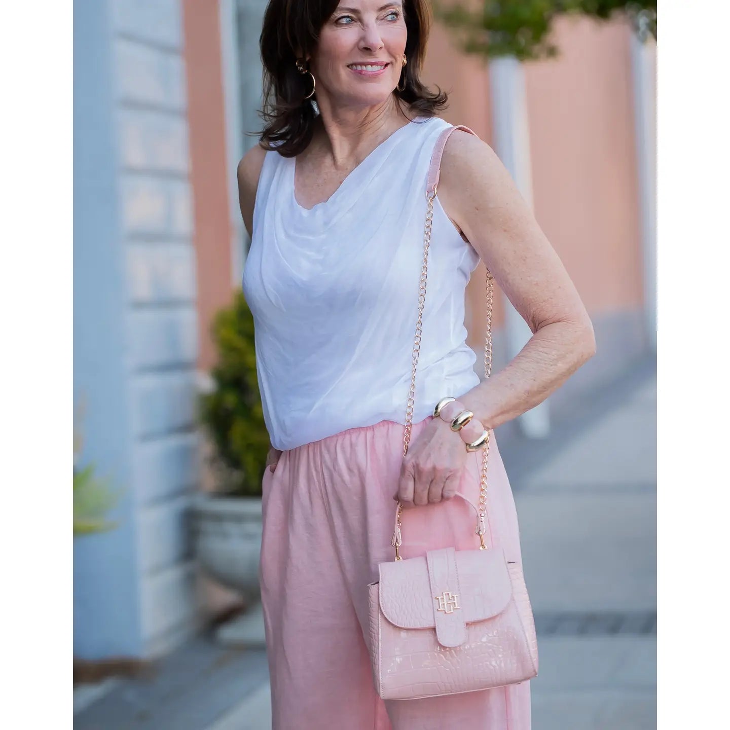 Tucker Handbag Blush Patent - Caroline Hill