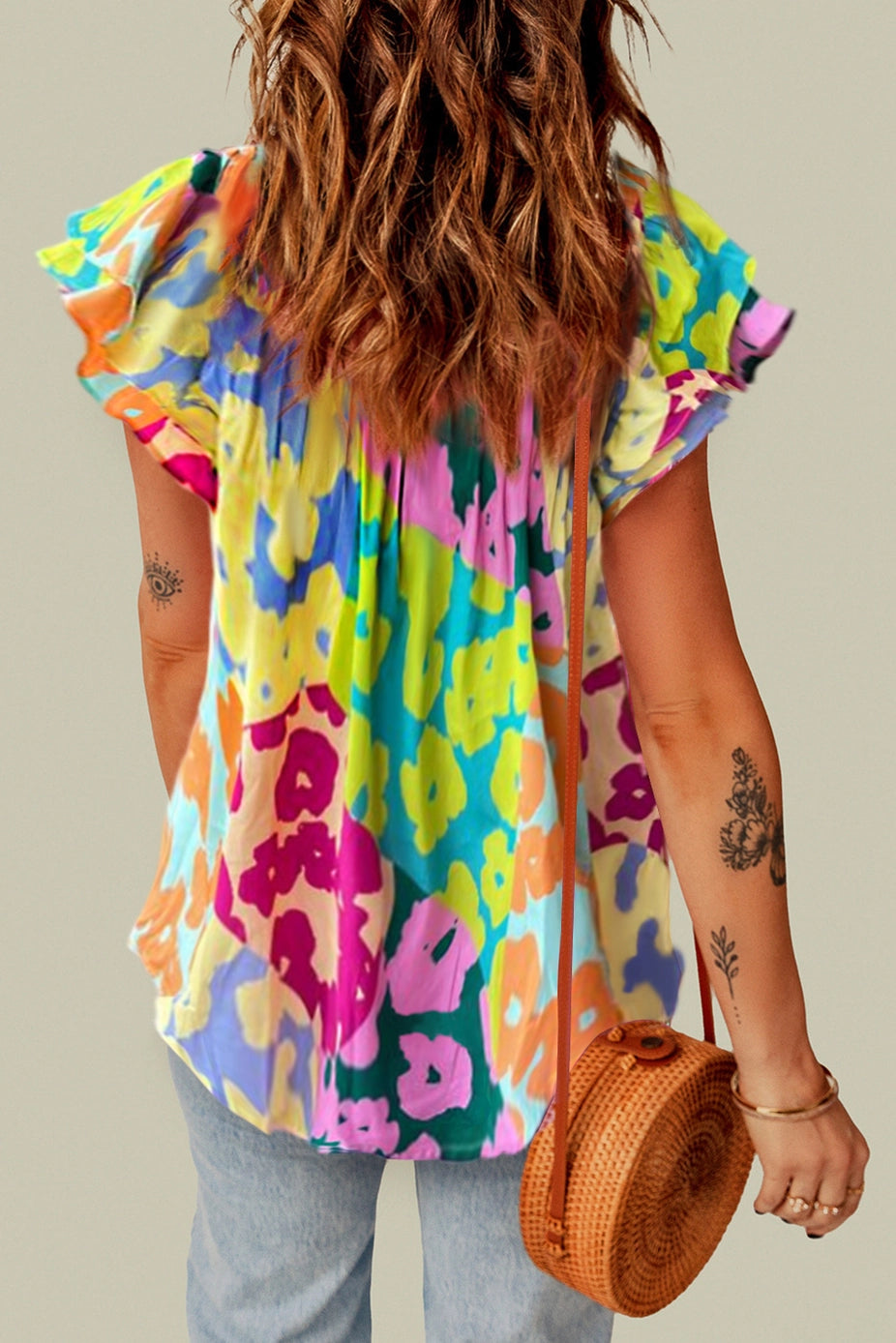 Paisley Flutter Sleeve Blouse