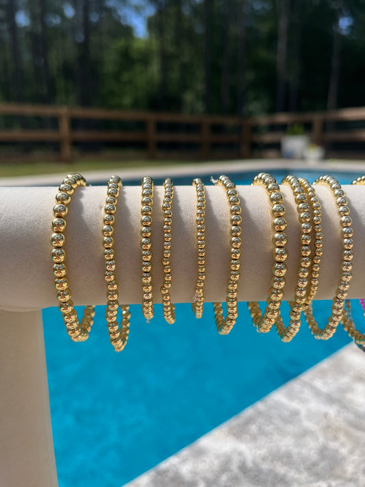 Gold Beaded Bracelet (do not tarnish)