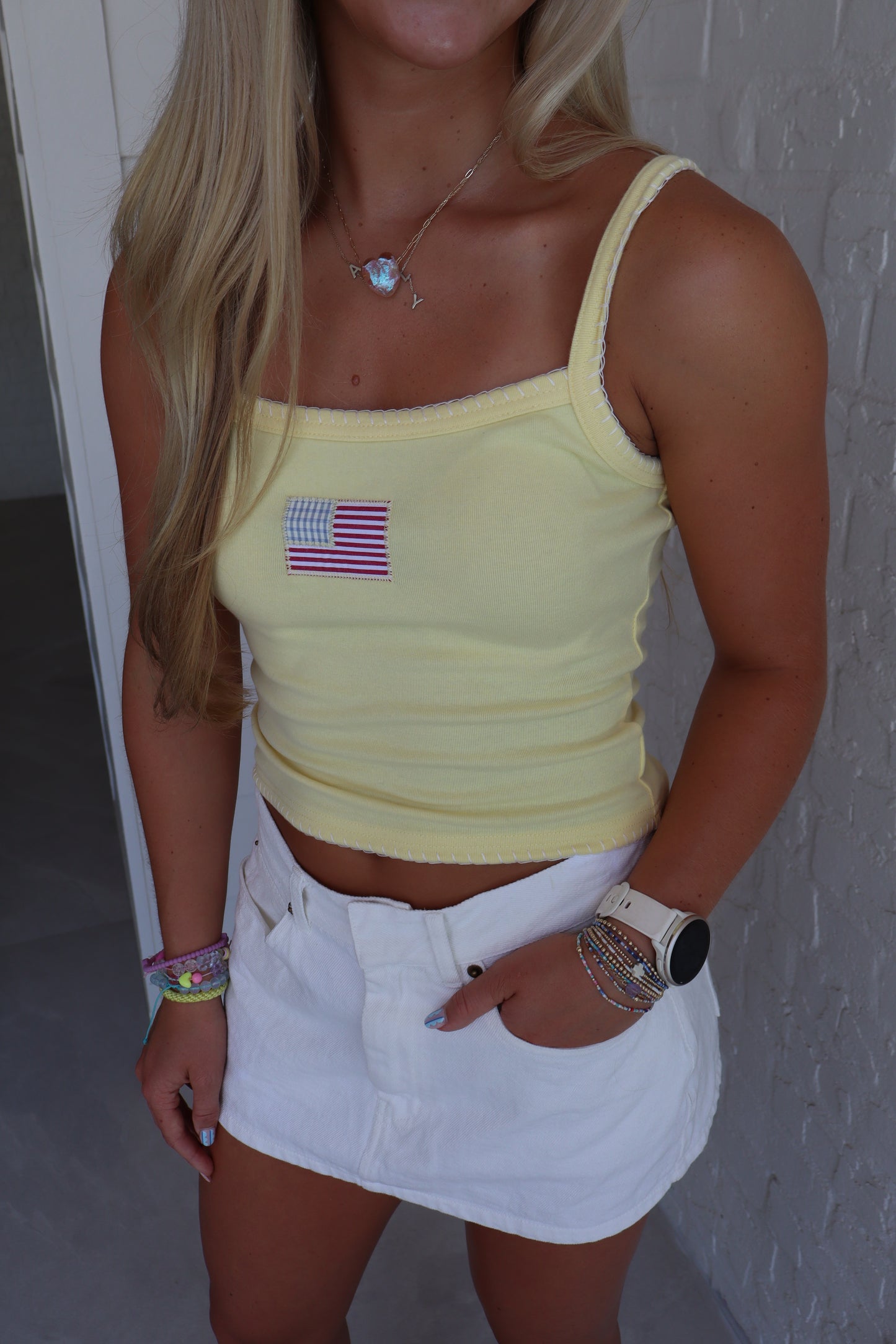 American Flag Tank - Yellow