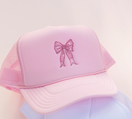 Conquette Trending Bow Embroidery Trucker Hat