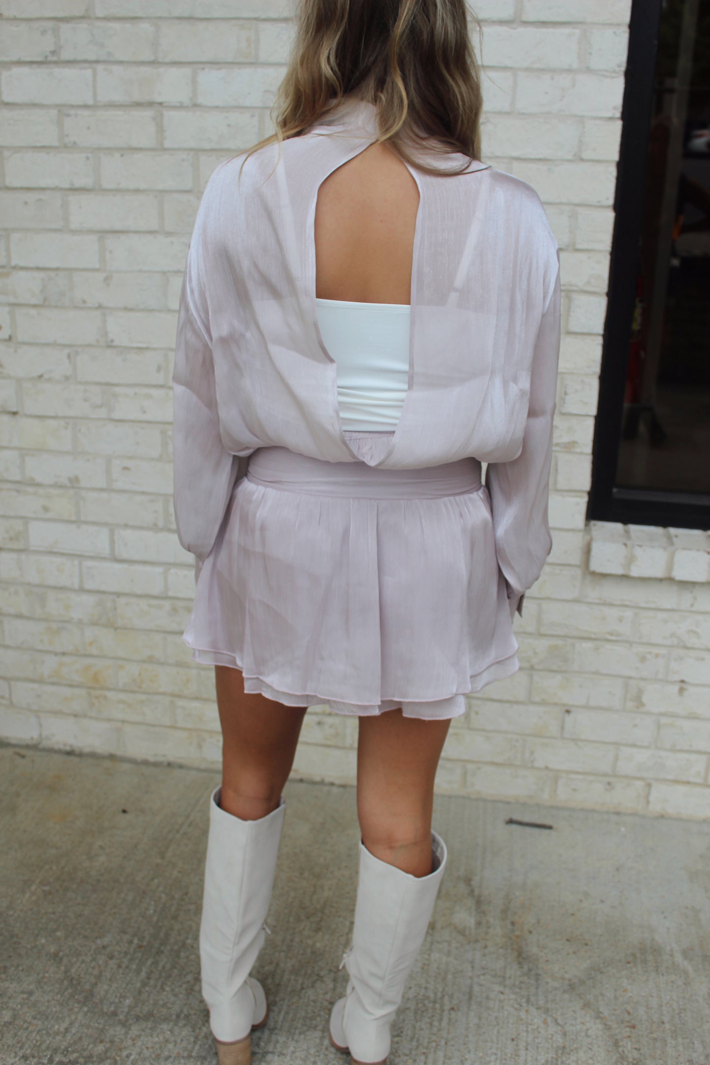 Gracie Mock Neck Pleated Skirt Set