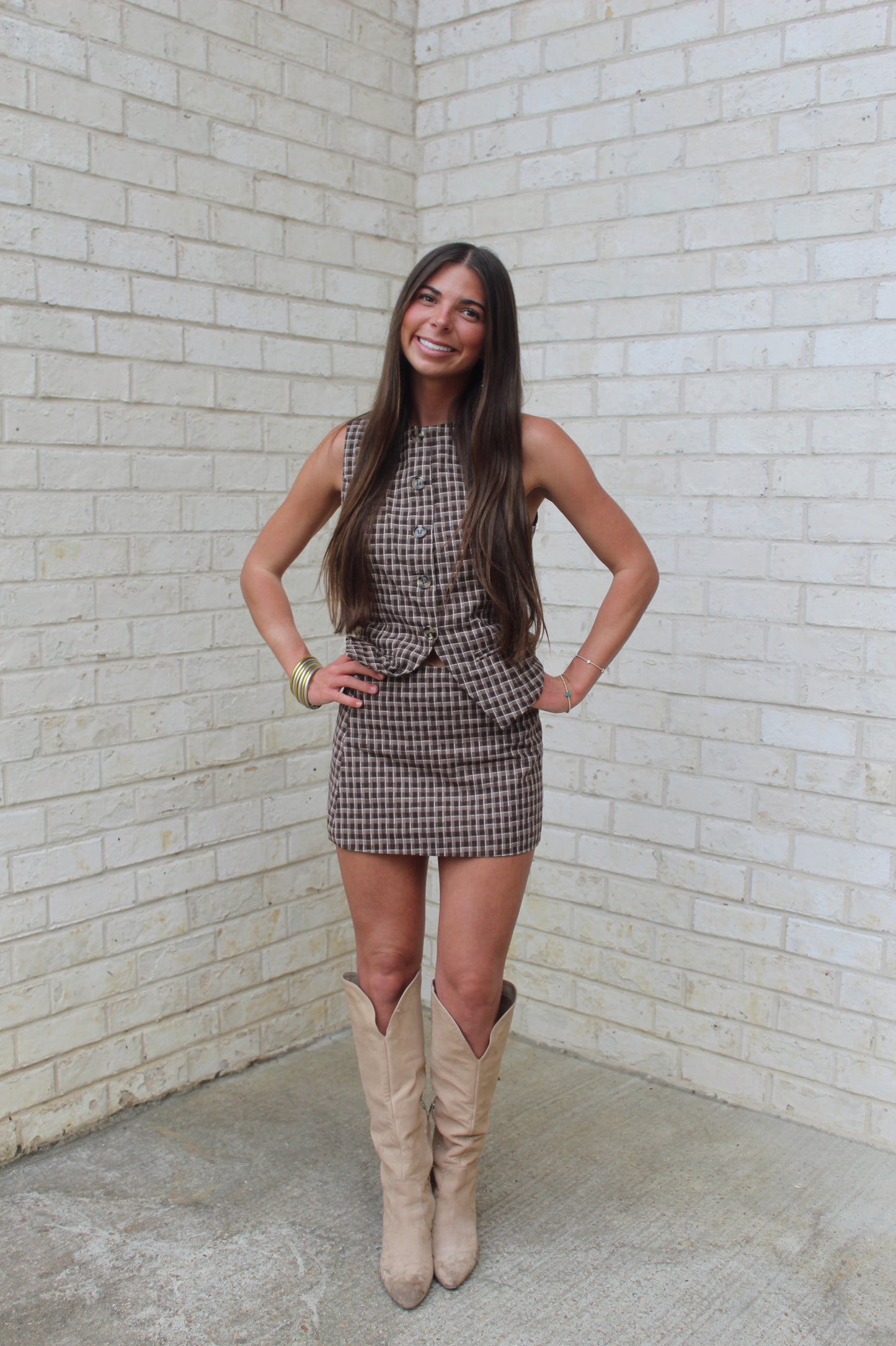 Emmie Plaid Skirt Set