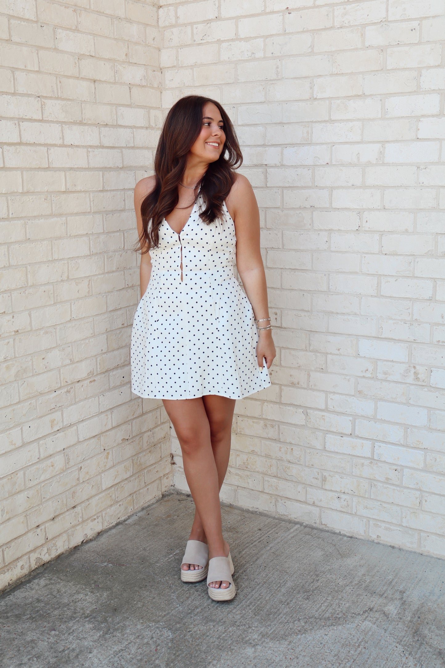 Caroline Polka Dot Halter Dress