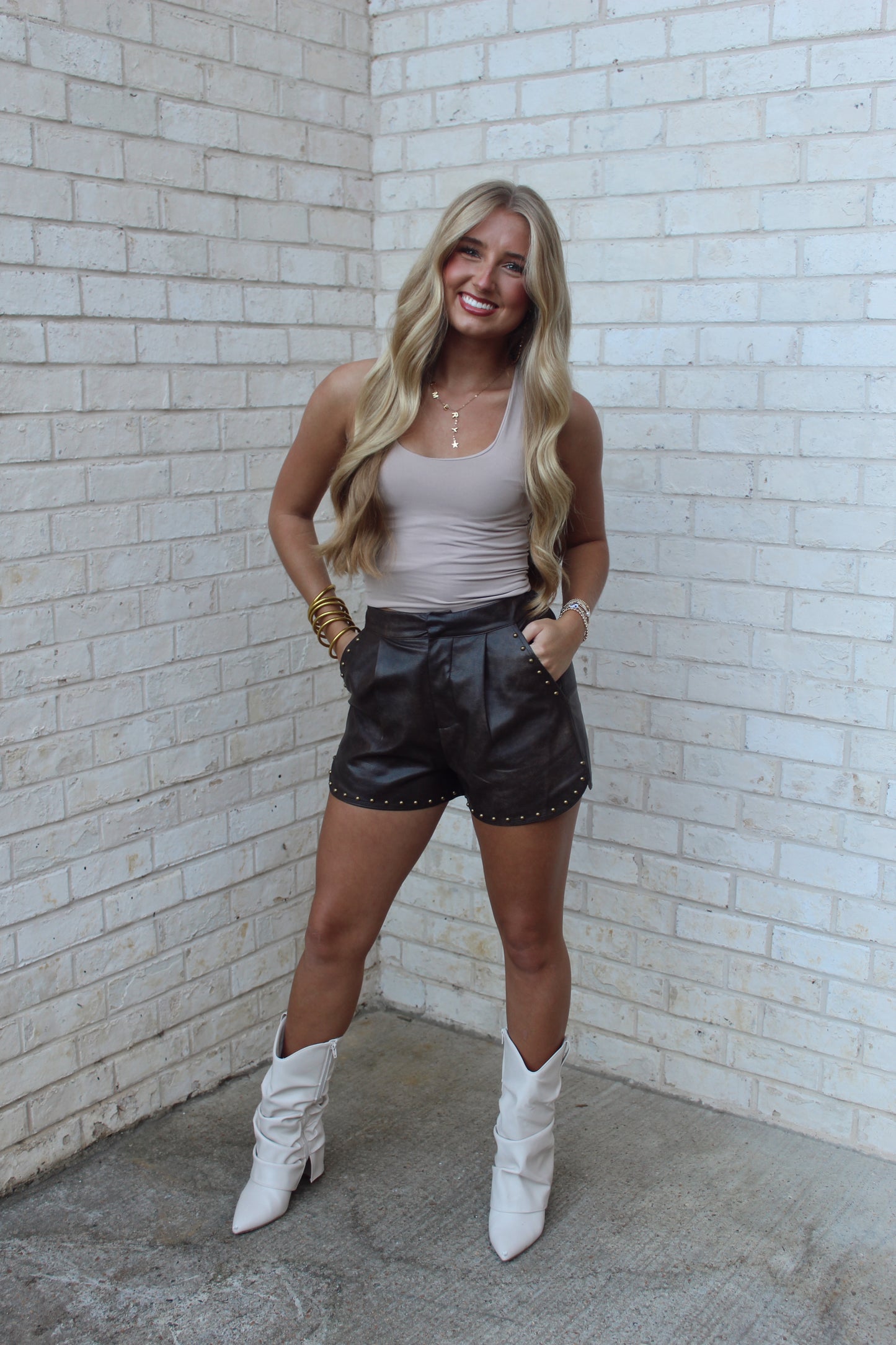 Saylor Faux Leather Shorts