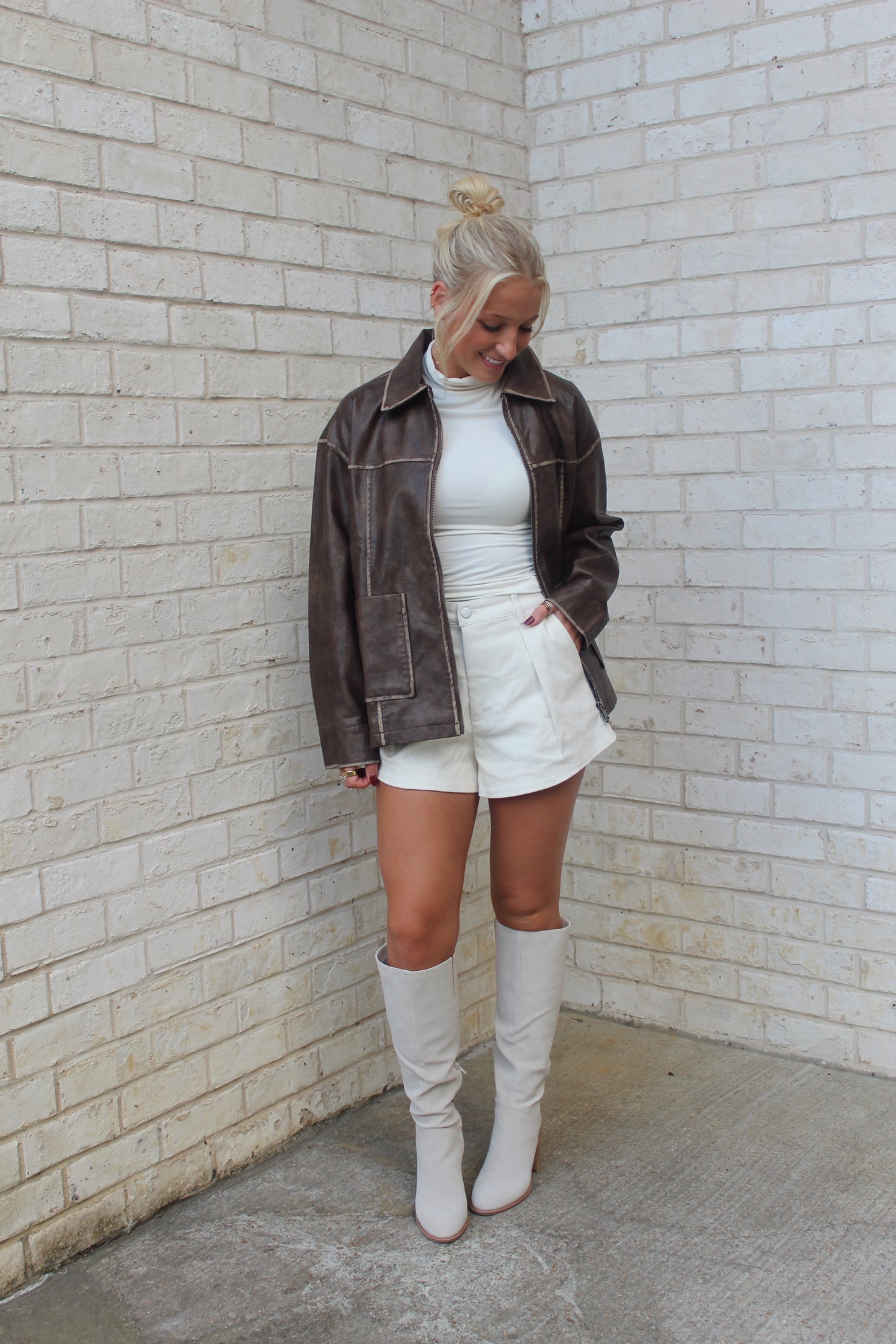 Hazel Faux Leather Jacket