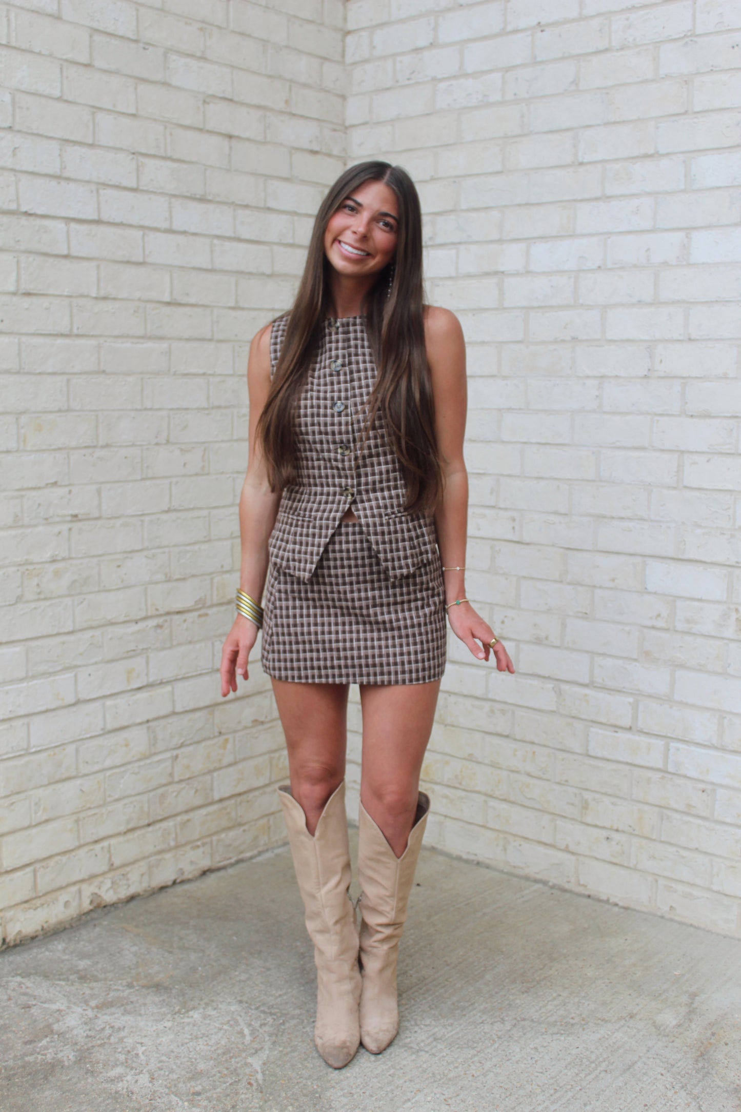 Emmie Plaid Skirt Set