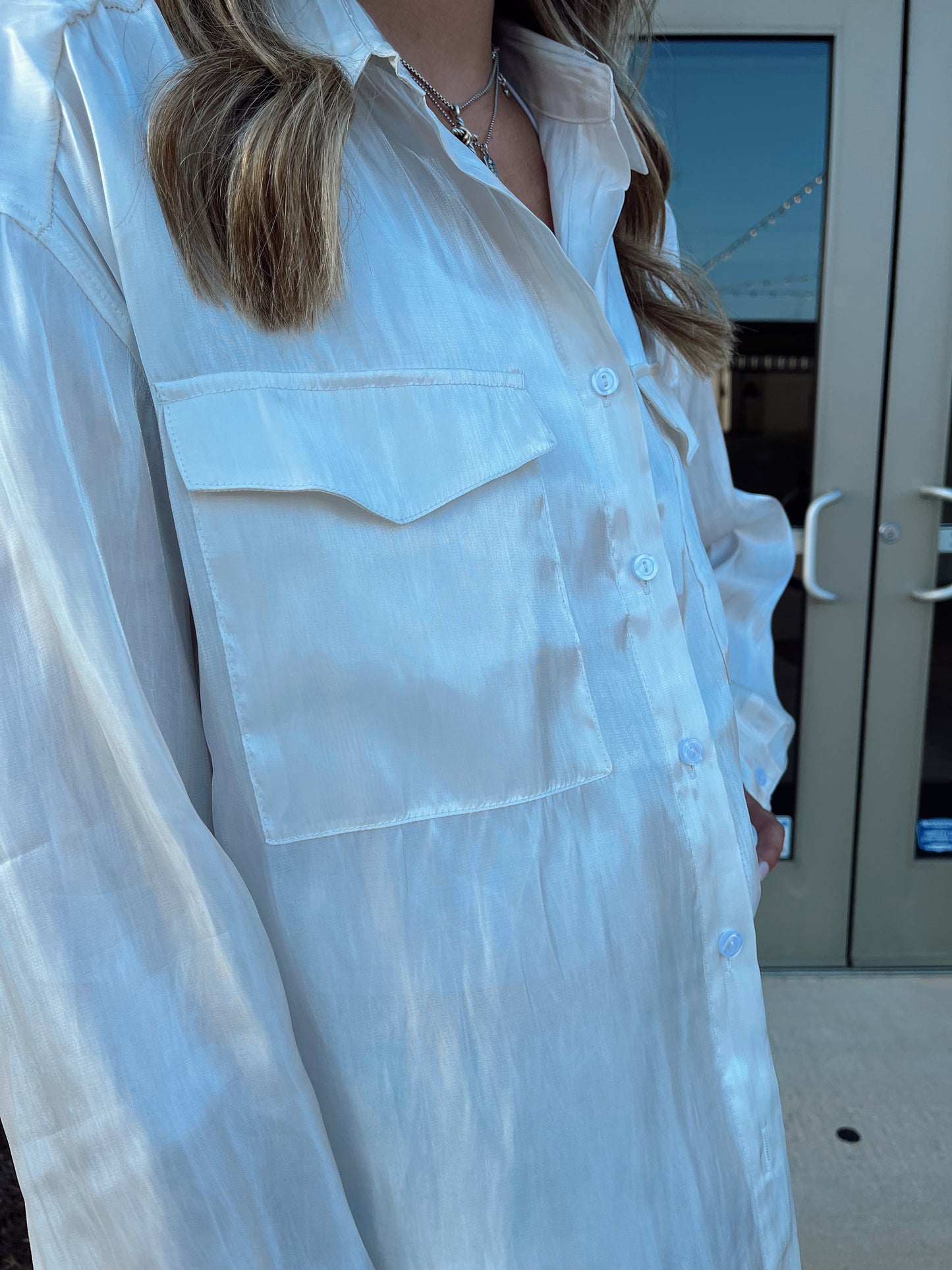 Jolie Iridescent Button Down